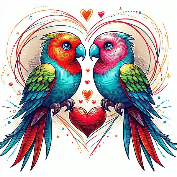 African love birds drawing 2