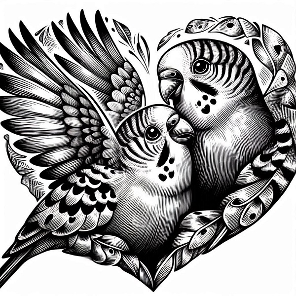 African love birds drawing 3