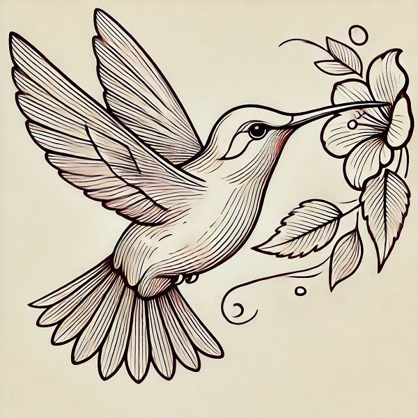 Beautiful Hummingbird Drawing 12