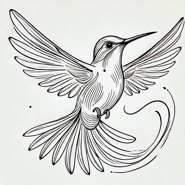 Beautiful Hummingbird Drawing 16