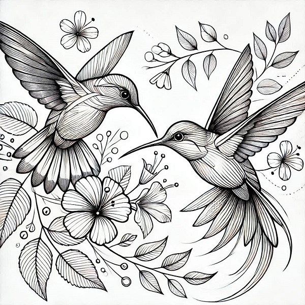 Beautiful Hummingbird Drawing 18