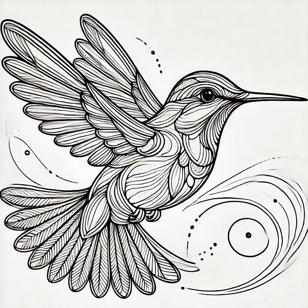 Beautiful Hummingbird Drawing 2