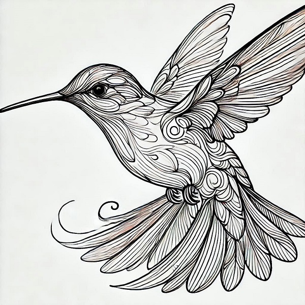 Beautiful Hummingbird Drawing 26