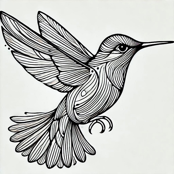 Beautiful Hummingbird Drawing 28