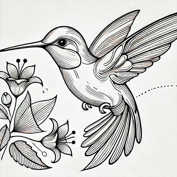 Beautiful Hummingbird Drawing 3