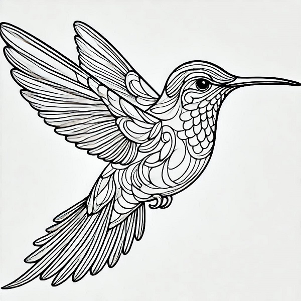 Beautiful Hummingbird Drawing 30