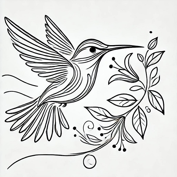 Beautiful Hummingbird Drawing 32