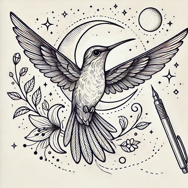 Beautiful Hummingbird Drawing 6