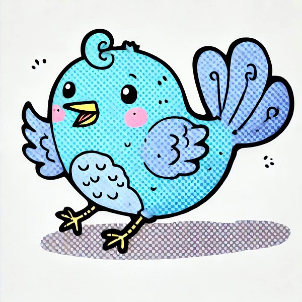 Cartoon Cute Bird Drawing 15