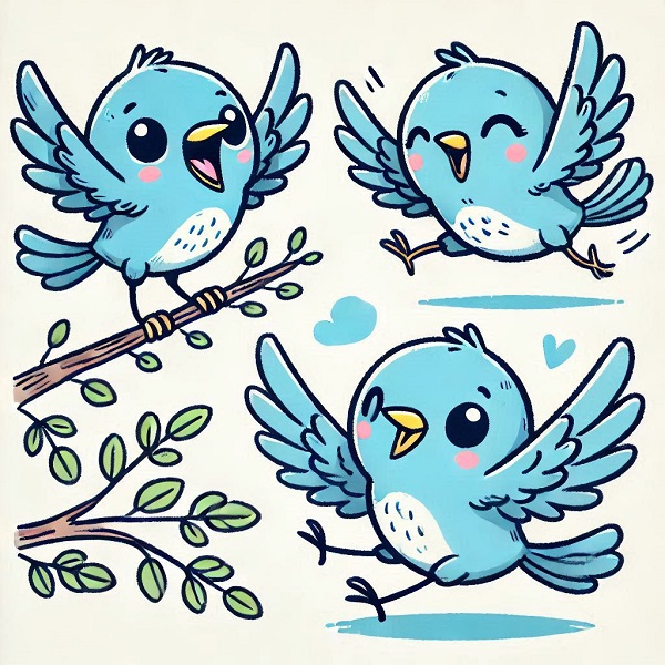 Cartoon Cute Bird Drawing 2