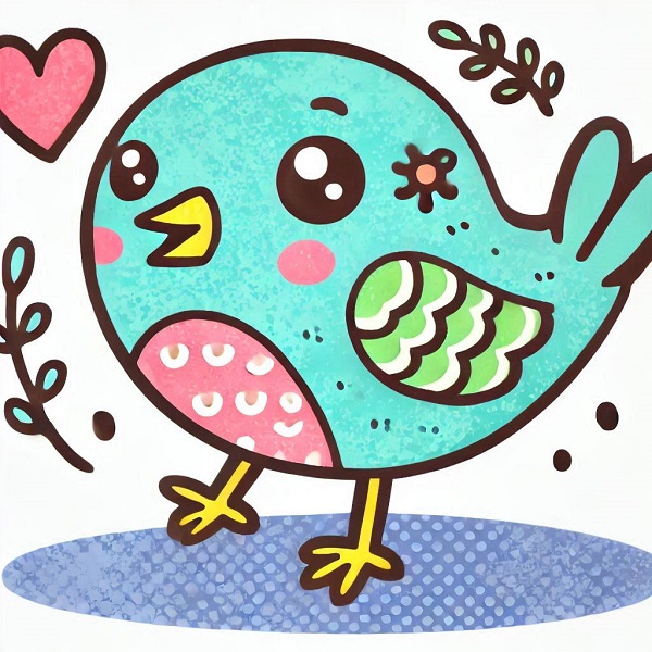 Cartoon Cute Bird Drawing 4