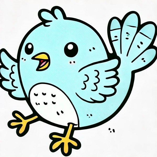 Cartoon Cute Bird Drawing 9