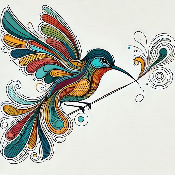 Colorful Bird Flying Drawing 8