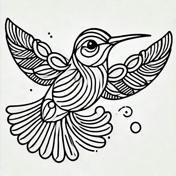 Cute Hummingbird Drawing 18