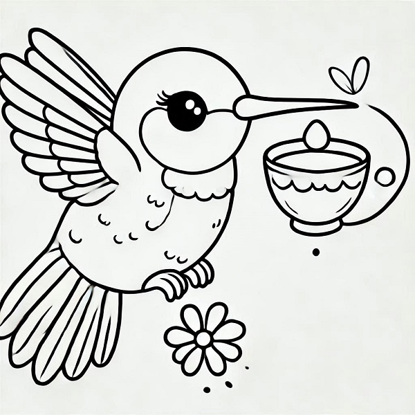 Cute Hummingbird Drawing 19