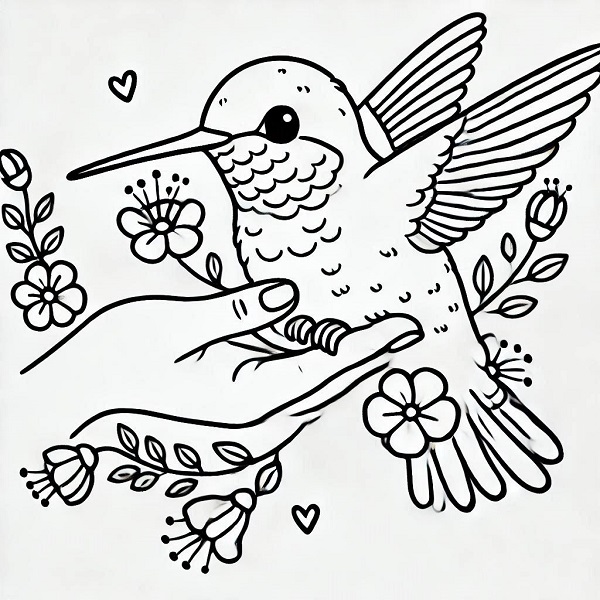 Cute Hummingbird Drawing 22