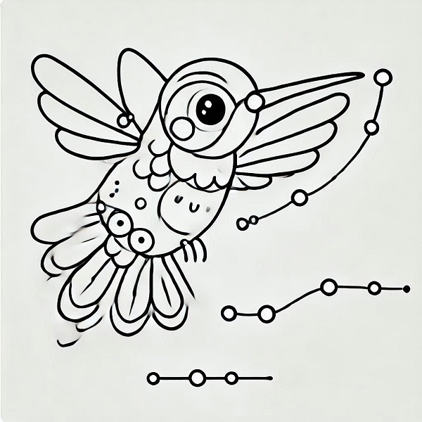 Cute Hummingbird Drawing 23