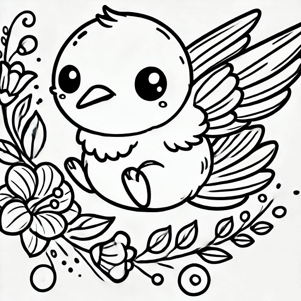 Cute Hummingbird Drawing 25