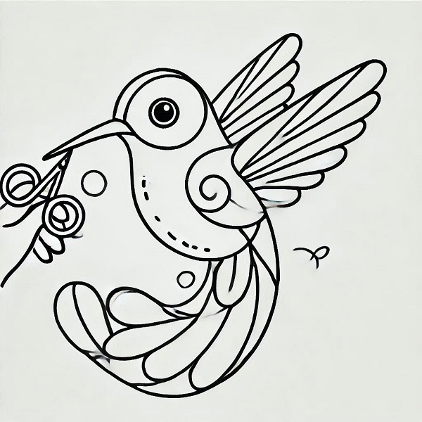 Cute Hummingbird Drawing 27