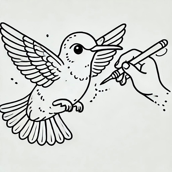 Cute Hummingbird Drawing 30