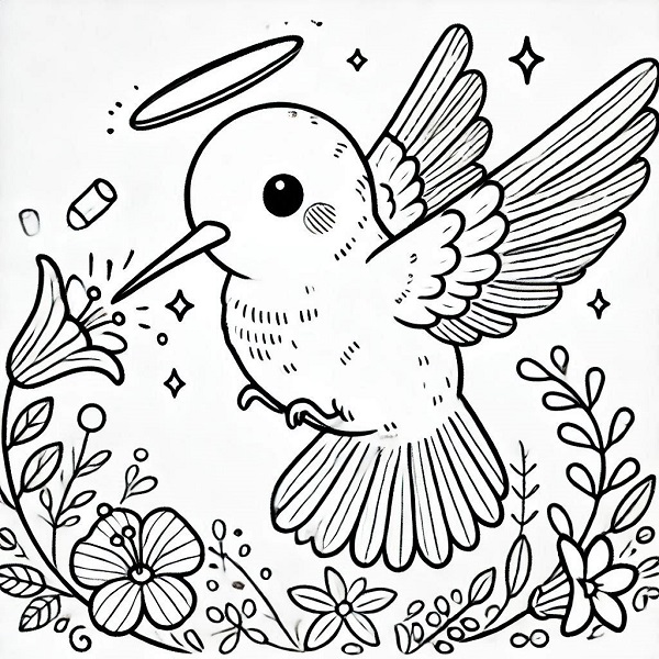 Cute Hummingbird Drawing 31