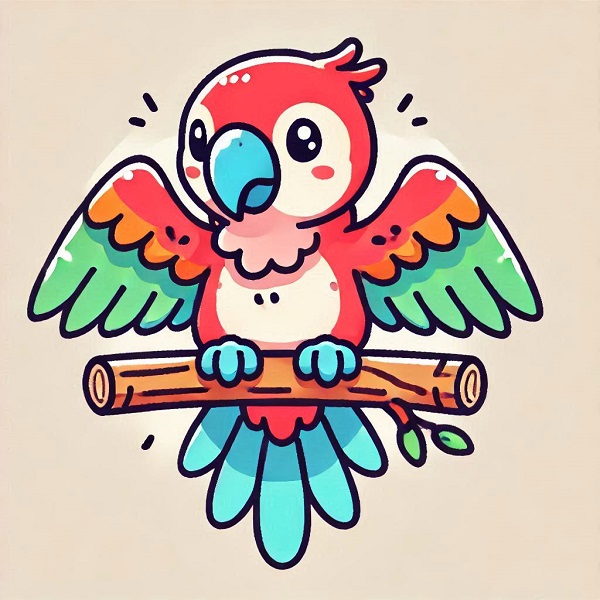 Cute Parrot Bird Drawing 12