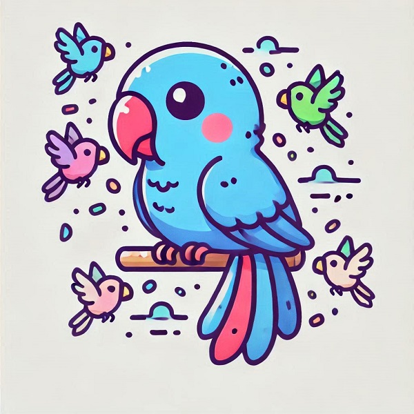 Cute Parrot Bird Drawing 13