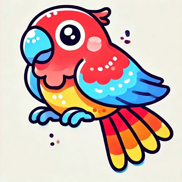 Cute Parrot Bird Drawing 14