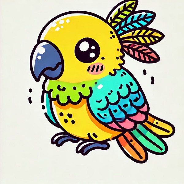 Cute Parrot Bird Drawing 15