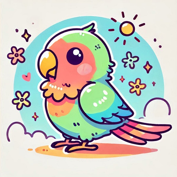 Cute Parrot Bird Drawing 16