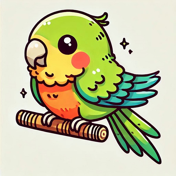 Cute Parrot Bird Drawing 9