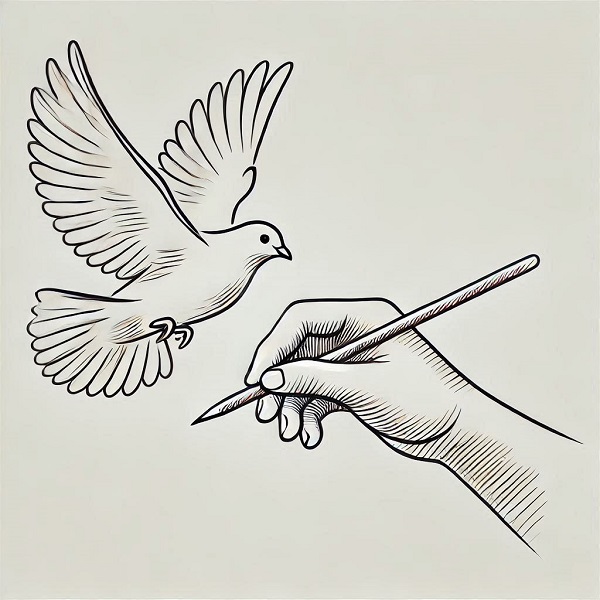 Dove Bird Flying Drawing 5