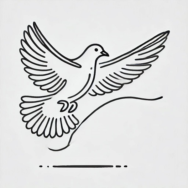 Dove Bird Flying Drawing 8