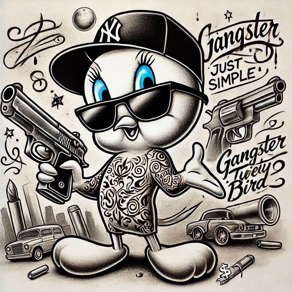 Gangster Tweety Bird Drawing 11