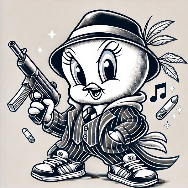 Gangster Tweety Bird Drawing 14