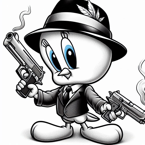 Gangster Tweety Bird Drawing 15