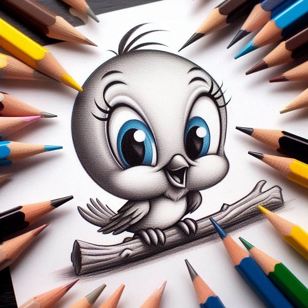 Pencil Tweety Bird Drawing 9