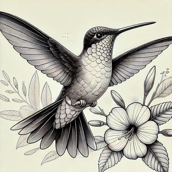 Realistic hummingbird drawing 18