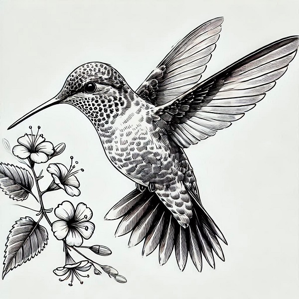 Realistic hummingbird drawing 24