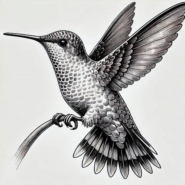 Realistic hummingbird drawing 25