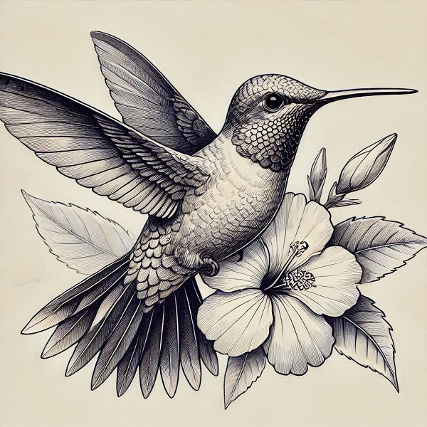 Realistic hummingbird drawing 26