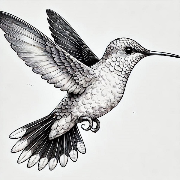 Realistic hummingbird drawing 27