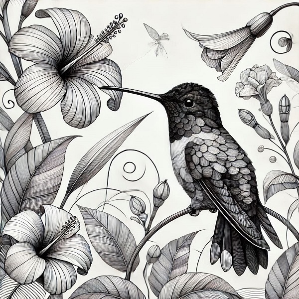 Realistic hummingbird drawing 28