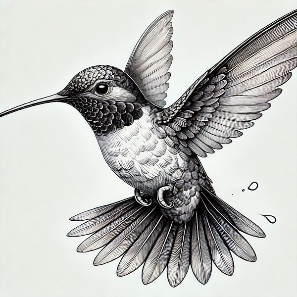 Realistic hummingbird drawing 29