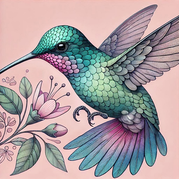 Realistic hummingbird drawing 32