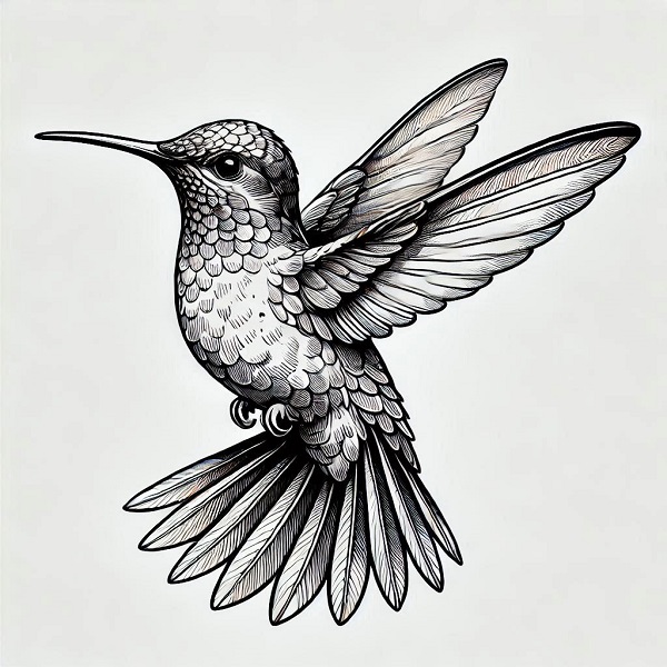 Realistic hummingbird drawing 5