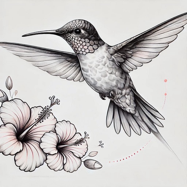 Realistic hummingbird drawing 6