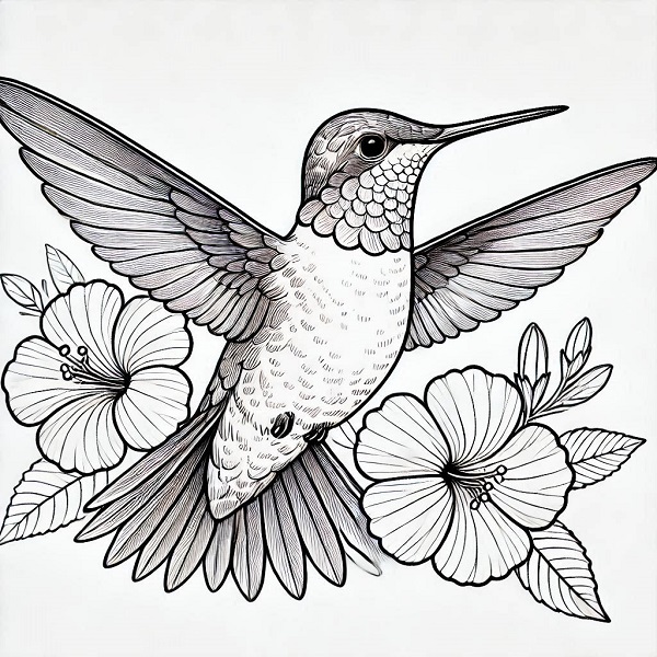 Ruby Throated Hummingbird Drawing 14