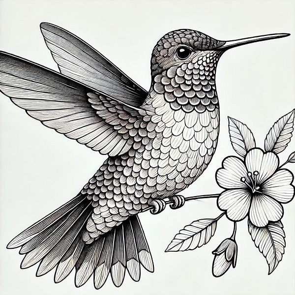 Ruby Throated Hummingbird Drawing 16