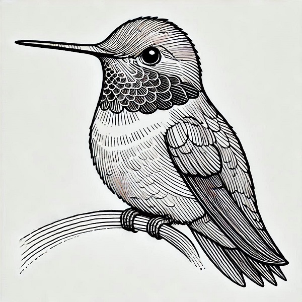 Ruby Throated Hummingbird Drawing 18